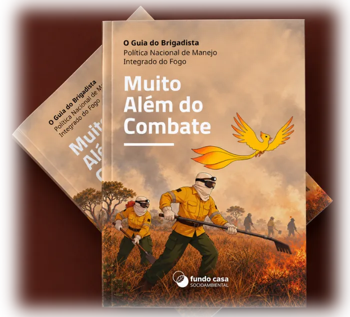 Dois exemplares da cartilha Muito Além do Combate